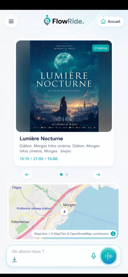 Recommandation contextualisée avec événement, carte et conversation